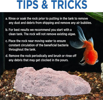 Fish Tank Rocks for Enhancing Water Clarity with Your Regular Cleaning Routine, Fish Friendly Aquarium Rocks, All Natural Aquarium Decor - Large - Covers Upto 3500 Gallons