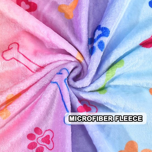 Dog Blanket,Super Soft Fluffy Premium Fleece Pet Puppy Blanket for Large Medium Dog Cat Mat Cover for Bed Couch,Cute Print, Colorful,(41 x 31 Inch)