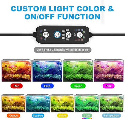 SEAOURA 24/7 Mode LED Aquarium Light for Plants-Sunrise-Daylight-Moonlight Mode, Fish Tank Light with Auto On/Off, 7 Colors, Adjustable Timer/Brightness for 36 Inch to 42 in Freshwater Tank