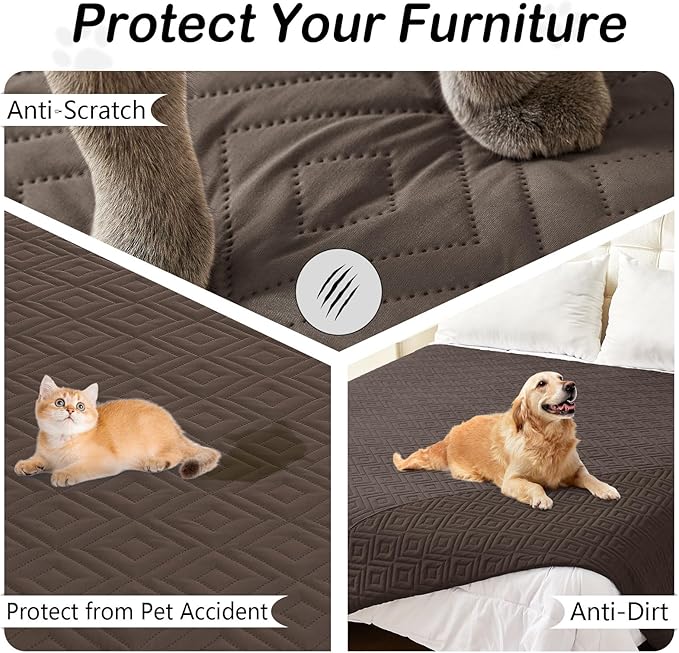 hyha Waterproof Dog Blanket, Soft Dog Bed Cover Pet Blankets, Waterproof Sofa Couch Cover for Dogs Washable, Reversible Pet Couch Covers for Sofa Furniture (30x70 Inch, Chocolate/Chocolate)