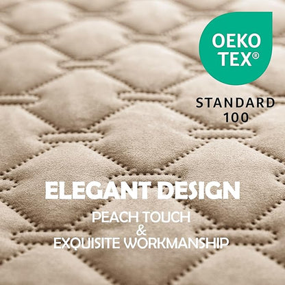 gogobunny 3X Stronger Waterproof Pet Blanket, Scratch Proof Furniture Protector for Dogs Cats, Reversible Cover 68x82 Inch, Dark Beige