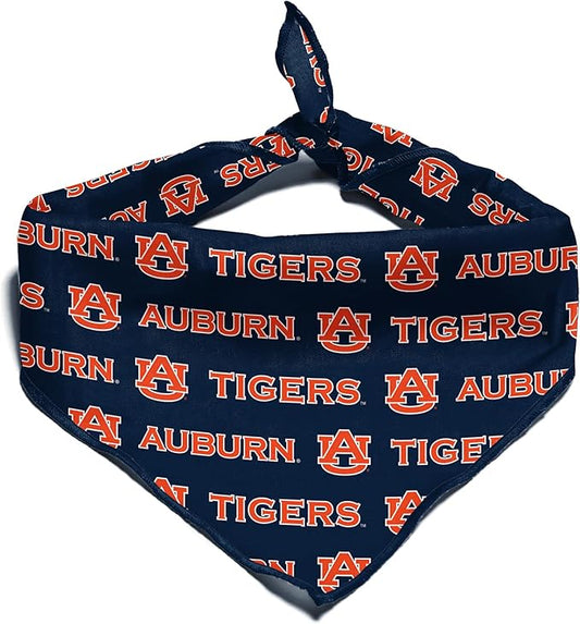 Auburn Tigers Officially Licensed Bandana for Dogs and Cats | Fits Pets Great Gift Idea | Easy-to-Tie (Small, 13")