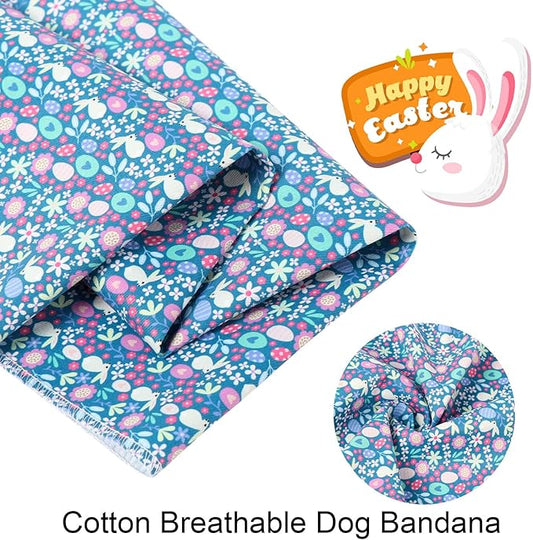 ARING PET Easter Dog Bandanas, Blue Rabbit Egg Pet Bandana Scarf Triangle Bibs for Puppy Small Medium Large Boy Girl Dogs Cats-S