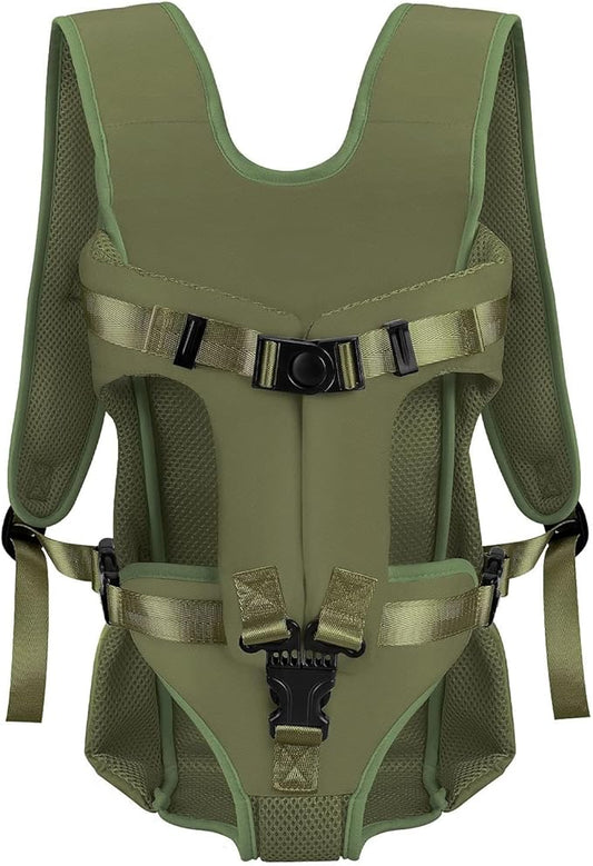 Dog Carrier Backpacks, Adjustable Dog Backpack Carrier, Legs Out Easy-fit Dog Chest Carrier for Medium Small Dogs, Hands Free Dog Front Carrier for Hiking, Cycling（Green L）