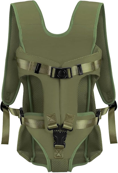 Dog Carrier Backpacks, Adjustable Dog Backpack Carrier, Legs Out Easy-fit Dog Chest Carrier for Medium Small Dogs, Hands Free Dog Front Carrier for Hiking, Cycling（Green S）