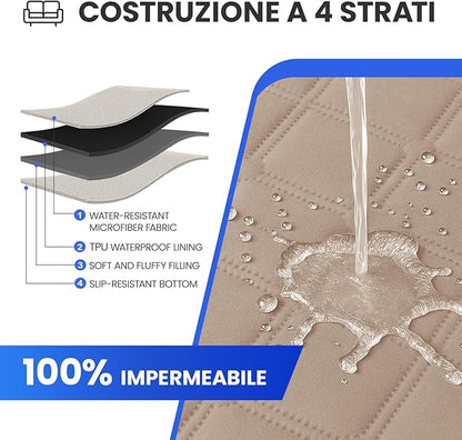 Waterproof Couch Covers for Pets, Waterproof Dog Bed Cover, Anti-Slip Soft Dog Blankets, Couch Cover for Dogs Washable, Pet Blanket for Puppy Large Dogs Cat (82x102 Inch, Khaki)