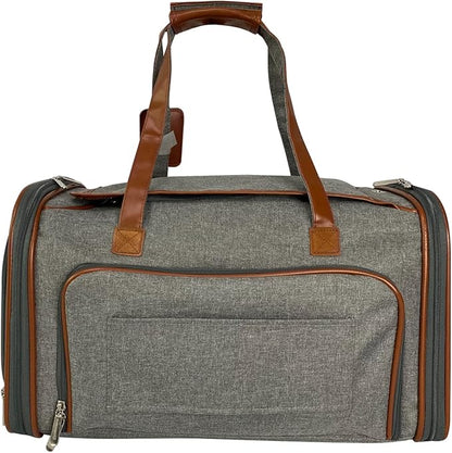 Mr. Peanut's Gold Series Double Expandable Pet Carrier - Platinum Gray