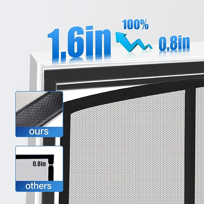 Magnetic Screen Door Upgraded PET Mesh Stronger Than Fiberglass and Polyester,Hands Free,Keeps Bugs Out,Pet & Kid Friendly,Suitable for Sliding Door,Large Patio Door and French Door-60''x80''