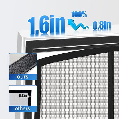 Magnetic Screen Door Upgraded PET Mesh Stronger Than Fiberglass and Polyester,Hands Free,Keeps Bugs Out,Pet & Kid Friendly,Suitable for Sliding Door,Large Patio Door and French Door-60''x96''