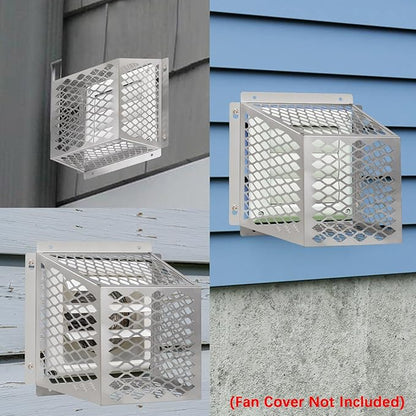 Dryer Exhaust Guard Vent Cover,Dryer Vent Bird Guard for Most 5" to 6" Exhaust Fan Cover, 8.5"Lx8.5"Wx6"H Stainless Steel Ventilation Bird Cage for Bathroom Exhaust Ventilation Fan