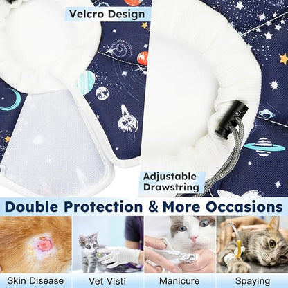 Cat Cone Collar Soft, Waterproof Cat Recovery Collar After Surgery, Adjustable Pet Donut Collar, Safety Elizabethan Collar to Prevent Licking Wounds for Kittens, Pet Cone Alternative