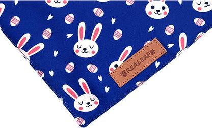 Realeaf Easter Dog Bandanas 2 Pack, Triangle Reversible Pet Scarf for Boy and Girl, Premium Durable Fabric, Holiday Bandana for Medium and Large Dogs (Large)