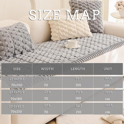 Couch Cover for Dogs Fuzzy Sofa Covers for Pet, Geometric Jacquard Coral Pet-Friendly Washable Non-Slip Sofas Slipcover Cushion Protector Pets Mat Dog Bed Mats Dim Gray 27.6”x 59.06”