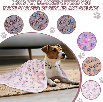 Dono 1 Pack 3 Blankets Soft Fluffy Paw Print Pattern Fleece Pet Blanket Warm Sleep Mat Puppy Kitten Blanket Doggy Mat Paw Print for Animals-23 * 16in