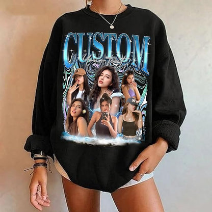 NAZENTI Custom Bootleg Rap Tee, Custom T-Shirts with Picture, Retro Custom Bootleg, Valentine's Gifts for Him Her