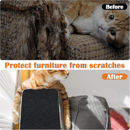 Cat Scratch Furniture Protector - 40" x 17" Trimmable Self-Adhesive Cats Claws Scratch Pads, DIY Cat Climbing Couch Protector for Scratch Post Cat Tree Replacement Indoor (Black)