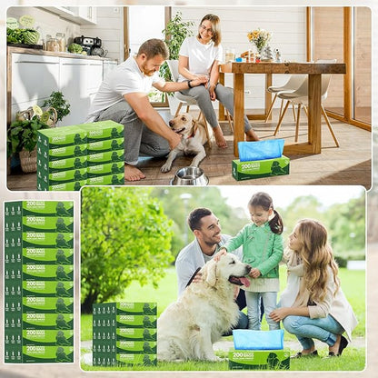 Sherr 20 Boxed Rolls 4000 Counts Dog Poop Bags Bulk Leak Proof Dog Waste Bags Universal Pet Doggy Waste Poop Box for Puppy Pets Outdoor Walking and Travel, 20 Rolls of 200(Blue)