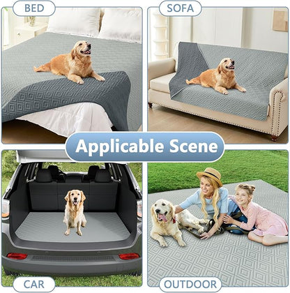 hyha Waterproof Dog Blanket, Soft Dog Bed Cover Pet Blankets, Waterproof Sofa Couch Cover for Dogs Washable, Reversible Pet Couch Covers for Sofa Furniture (40x70 Inch, Grey/Dark Grey)