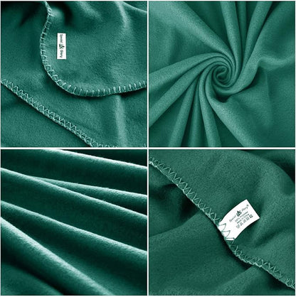 Fleece Throw Blanket Bulk Fleece Blankets Solid Lightweight Warm Soft Cozy Pet-Friendly for Home Bed Sofa Couch Dorm Office Wedding Gifts Travel Airplane Seasons (Dark Green, Pack of 6-50x60 Inches)