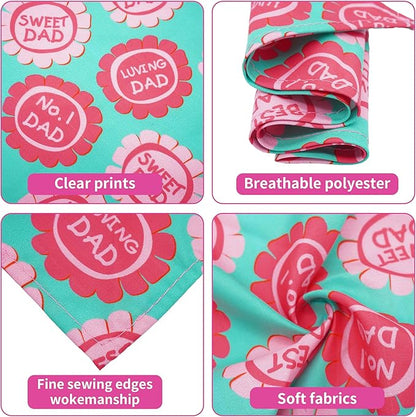 30 Pack Fathers Day Dog Bandanas Bulk for Small Dogs Kittens Breed 18 Inch Love Dad Dog Bandanas XS Puppy Doggy Best Dad Dogs Bandana Grooming S