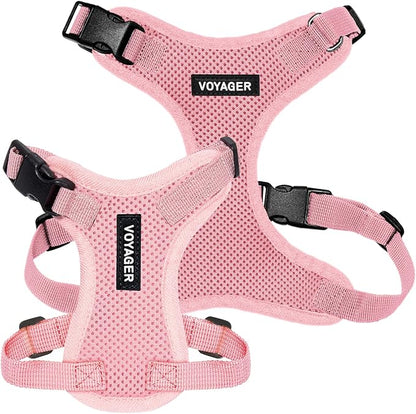 Voyager Step-in Pet Harness - All Weather Mesh, Adjustable Step in Harness for Cats and Dogs by Best Pet Supplies - Pink, L