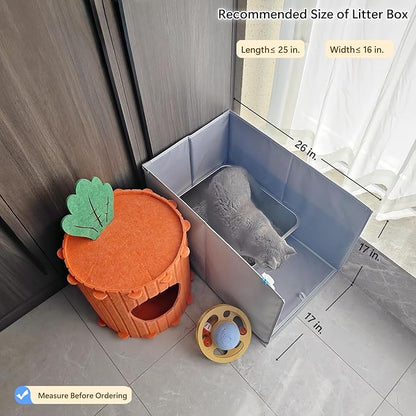 Extra Large Cat Litter Box Enclosure with Litter Mat, Open Top High Side, All-in-One Waterproof Splash Guard for Pet Litter Pan, Scratch Proof Cover for Cat Litter Boxes