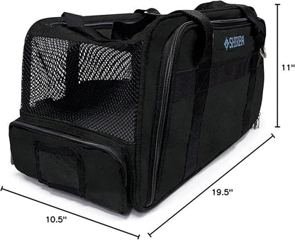 Sherpa Expandable Travel Pet Carrier, Airline Approved & Guaranteed On Board - Black, Medium
