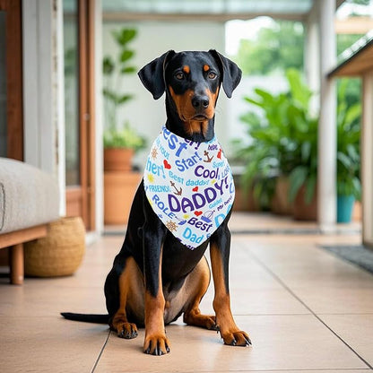30 Pack Fathers Day Dog Bandanas Bulk for Large Dogs Breed 33 Inch Love Dad Extra Large Dog Bandanas XL Best Dad Dogs Bandana Grooming L