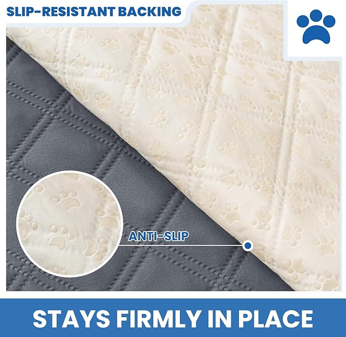 Waterproof Dog Blanket, Non-Slip Soft Pet Bed Cover, Couch Cover for Dogs Washable, Protects Sofa, Furniture, Crate, Car, Tear Resistant Leakproof Pet Blanket (30x53 Inch, Dark Grey)