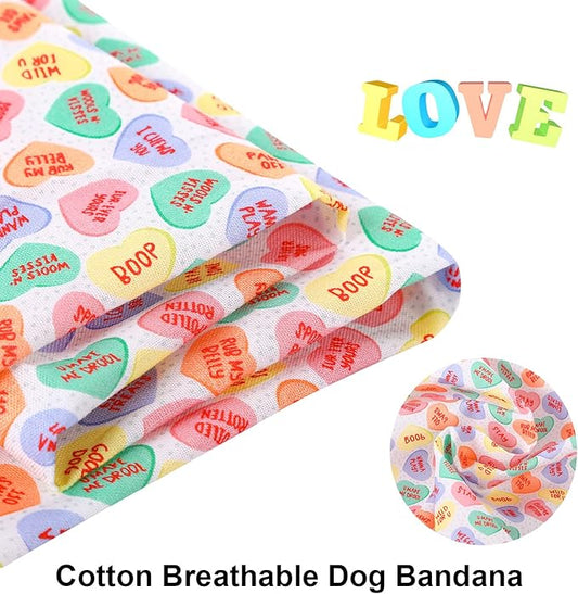 ARING PET Valentine's Dog Bandana-Cute Heart Pet Bandanas, Soft Scarf Cotton Dogs Triangle Bibs for Small to Large Dogs and Cats