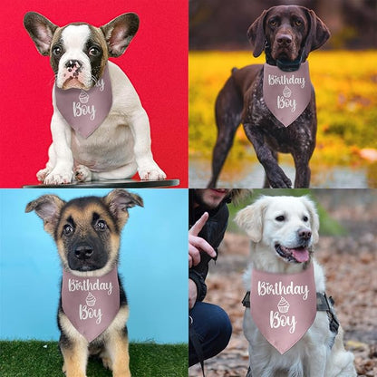Dog Birthday Bandanas Boy Pink Dog Bandana Pet Scarf Bibs Accessories Party Supplies for Lover Small Medium Puppy Boy