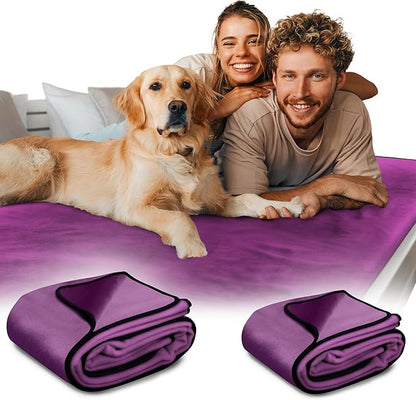 Paw Buddies Waterproof Blanket 80"x90" – Reversible Microfleece Throw for Couples, Pets & Family – Leakproof, Machine Washable Bed & Sofa Protector for Home or Travel
