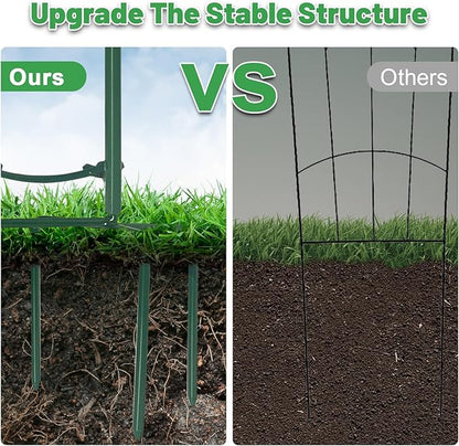 HONGLAND Metal Bird Bath with Trellis, 35" Outdoor Garden Birdbath with Detachable Bowl & Climbing Plant Support, Decorative Bird Feeder Station with Butterflies for Yard, Patio, Fence