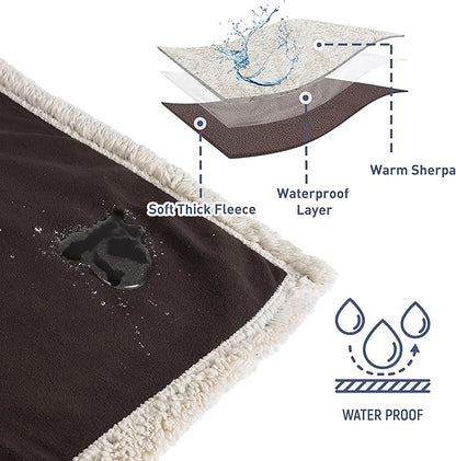 Kritter Planet Waterproof Dog Blanket, Reversible Water Proof Pet Blanket for Couch, Bed & Car, Washable Couch Covers for Medium Dogs - Protects Furniture from Fur, Dirt, and Accidents