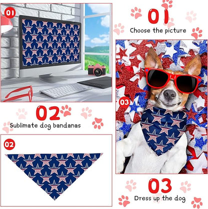 Kacctyen 100 Pieces Dog Bandanas Bulk Plain Blank Heat Transfer Triangle Dog Bibs Washable Adjustable DIY Bandanas Puppy Cat Pets(25.6 x 17.7 x 17.7 Inch)