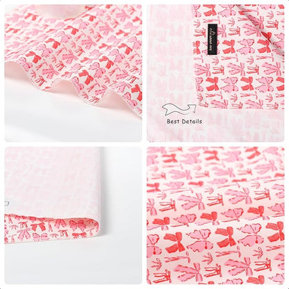 ARING PET Valentine's Day Dog Bandana, Cute Pink Bow Pet Bandanas Scarf Triangle Bibs Handkerchief for Puppy Small Medium Large Boy Girl Dogs-L
