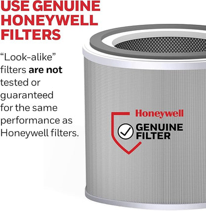 Honeywell Allergen Plus Compact HEPA Small Room Air Purifiers for Home, Up to 530 Ft² Coverage, 3-in-1 Filter, Pet Dander, Smoke & Odor Reducer Air Quality Sensor with Auto Mode, Black, HPA125B