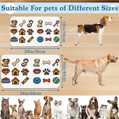 Dog Fun Pet Feeding Mat–Christmas Stocking Quick Dry Absorbent Dog Cat Food Mat, Non Slip Waterproof Bowl Placemat for Messy Eaters, Pet Accessories for Floors 12"x20"