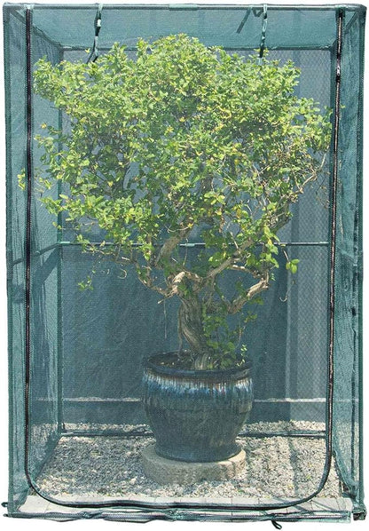 Portable 4'x4' Large 6FT Tall Plant Netting Cover Crop Cages Pest Guard Cover for Vegetables and Fruits Plant Durable Gardening Net with 4 Stakes