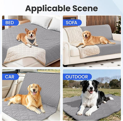 Waterproof Dog Bed Cover Pet Blanket, Soft Couch Cover for Dogs Washable, Non-Slip Dog Blanket Protect Furniture Couch Sofa Car for Puppy Large Dogs Cat (30x70 Inch, Light Grey)