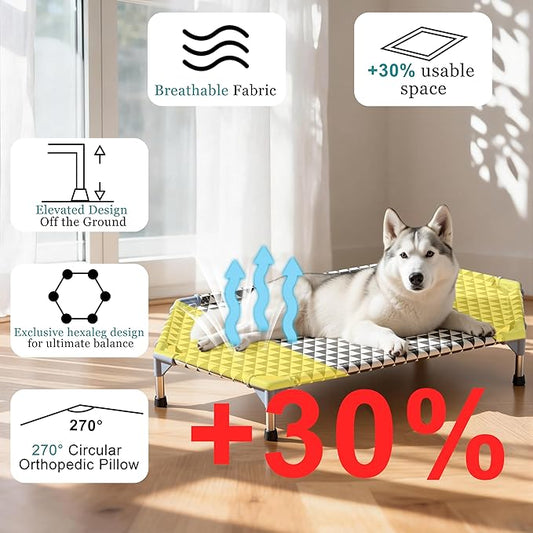 Elevated Outdoor Dog Bed (6 Sided Medium, Triangle)