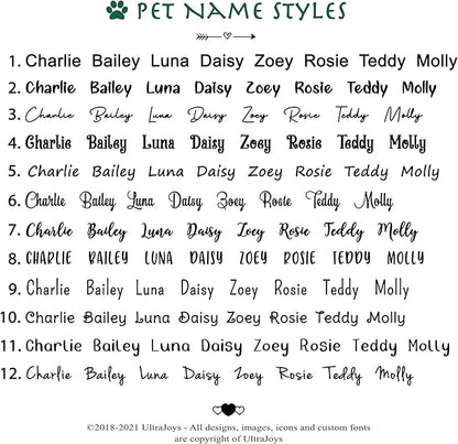 Ultra Joys Cat ID Tag Personalized Pet Tags, Durable Stainless Steel Small Pet Mini Dog Cat Tag Lightweight -Round Tag in Rose Gold