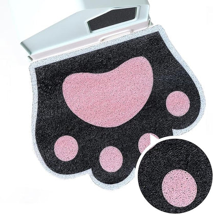 Cute Cat Litter Mat 24”x19”, Litter Box Mat, Litter Trapping Mat, Soft on Kitty Paws, Easy Clean, Anti Slip, Pet Accessories, Door Floor mats - Black Pink