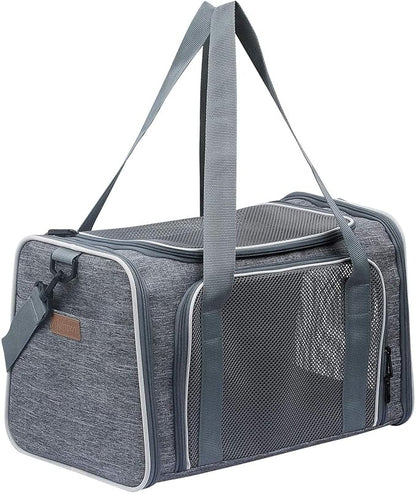 Cat Carrier - Portable Foldable Dog Pet Carrier, Soft-Sided Pet Bag up to 15 Lbs, Airline Approved Travel Puppy Carrier