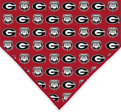 Georgia Bulldogs Officially Licensed Bandana for Dogs and Cats | Fits Pets Great Gift Idea | Easy-to-Tie (Small, 13")