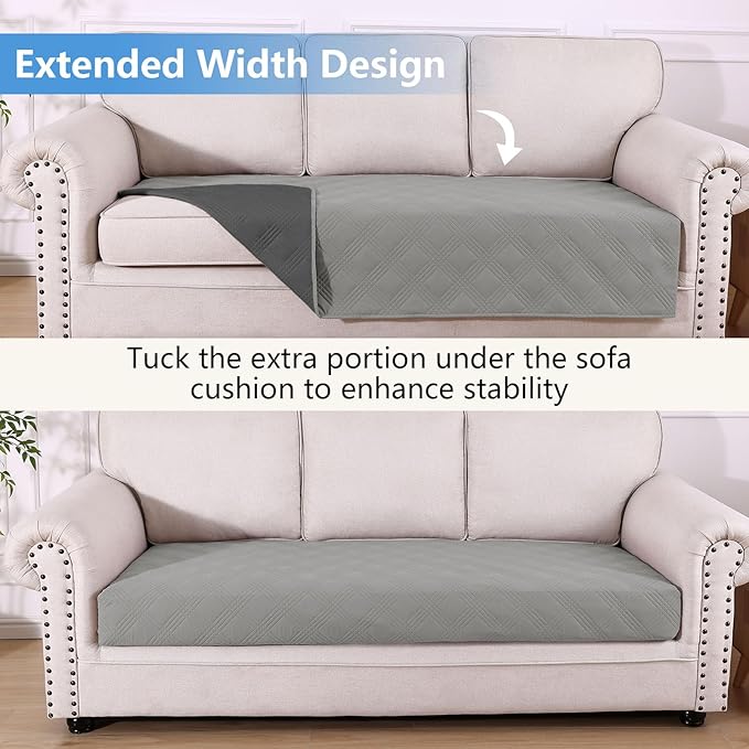 hyha Waterproof Dog Blanket, Reversible Pet Bed Blanket, Soft Sofa Couch Cover for Dogs Washable, Waterproof Pet Couch Covers for Sofa Puppy Cats Furniture Protector(40"x90", Grey/Dark Grey)