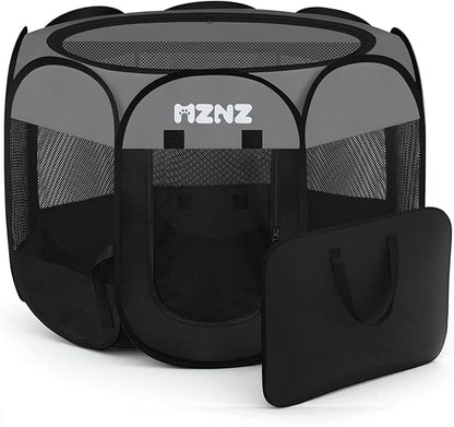 Dog Cat Playpen, Portable Puppy Pet Crate Indoor for Small Dogs Cats Rabbits, Foldable Dog Cage Enclosure for Outdoor, Pop Up Dogs Tent Kennel with Carrying Case, Dark Grey
