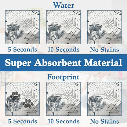 Watercolor Desert Camel Pet Feeding Mat for Floors–Christmas Stocking Absorbent Quick Dry Dog Cat Bowl Mat for Food and Water, Non Slip Waterproof Base, Mess-Free Feeding Accessories 12"x20"