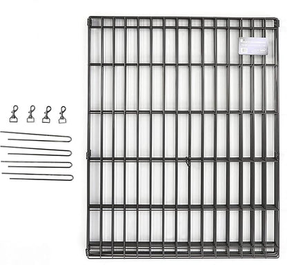 MidWest Homes for Pets Folding Metal Dog Exercise Pen, Indoor/Outdoor Playpen with Secure Door, Provides 16 Sq Feet of Play Space, 30-Inches Tall, Black E-Coated