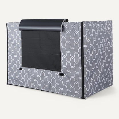Amazon Basics Dog Cage Cover for 48-inch Wire Crates, Heavy-Duty with Zippered Panels, Recycled Polyester
